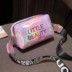 Laser Small Phone Crossbody Bag PU Leather Shoulder Messenger Handbag