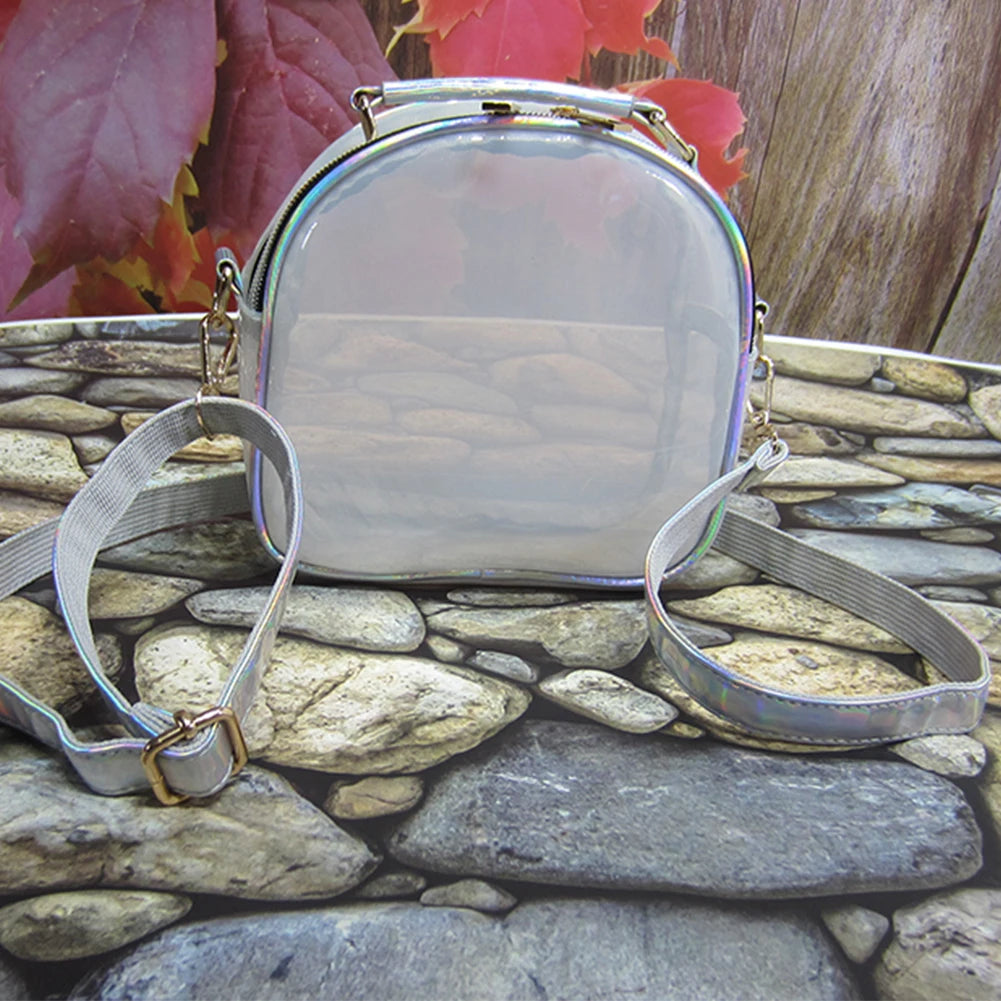 Laser Transparent Crossbody Bag Girls Mini PVC Clear Shoulder Purse