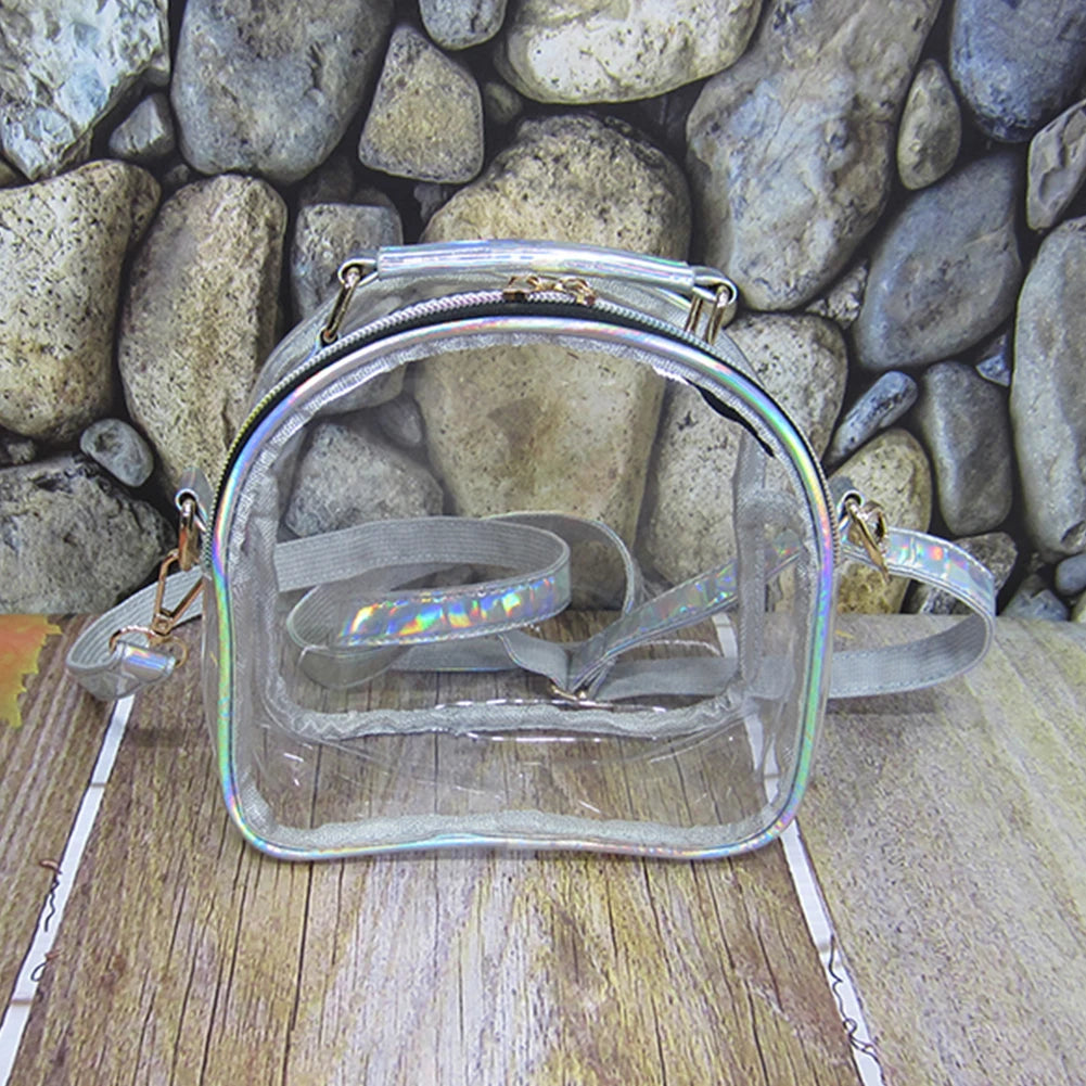 Laser Transparent Crossbody Bag Girls Mini PVC Clear Shoulder Purse