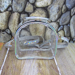 Laser Transparent Crossbody Bag Girls Mini PVC Clear Shoulder Purse