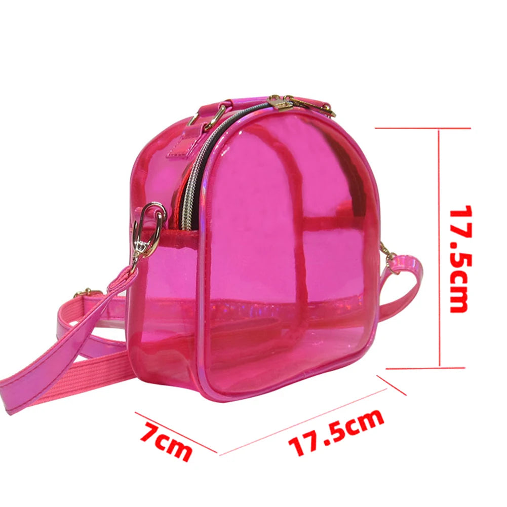Laser Transparent PVC Crossbody Bag Mini Jelly Clear Shoulder Phone Bags
