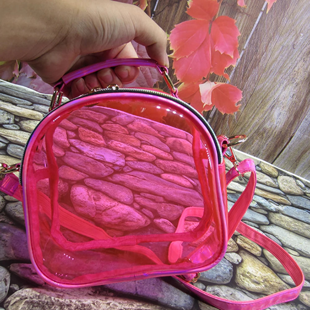 Laser Transparent PVC Crossbody Bag Mini Jelly Clear Shoulder Phone Bags