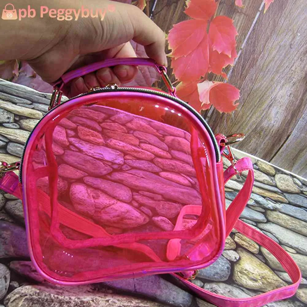 Laser Transparent PVC Crossbody Bag Women Mini Jelly Clear Shoulder Phone Bags