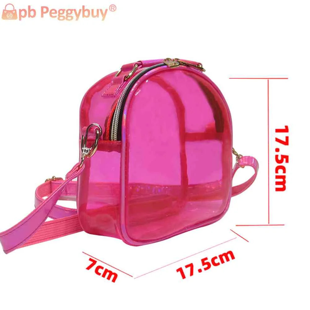 Laser Transparent PVC Crossbody Bag Women Mini Jelly Clear Shoulder Phone Bags