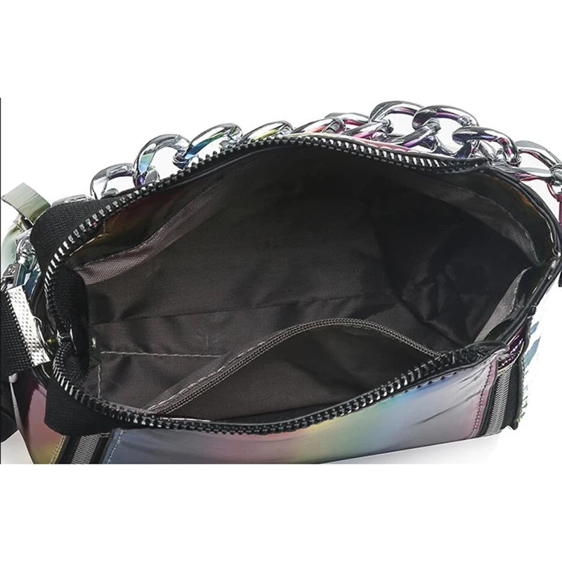 Laser Women Letter Shoulder Bag PU Messenger Bags For Lady