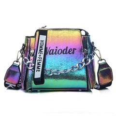 Laser Women Letter Shoulder Bag PU Messenger Bags For Lady