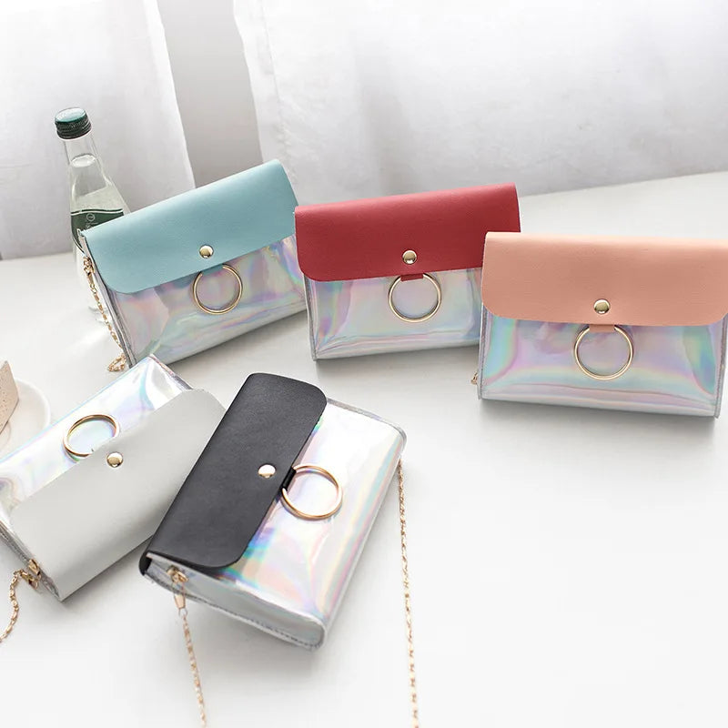 Laser Women Shoulder Bag INS Female Handbag Holiday Messenger Bags