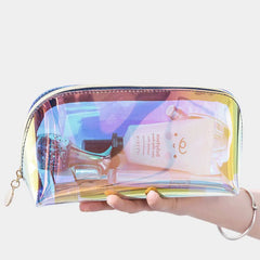 Transparent Laser Cosmetic Bag Semicircle Travel Storage Dumpling Bag