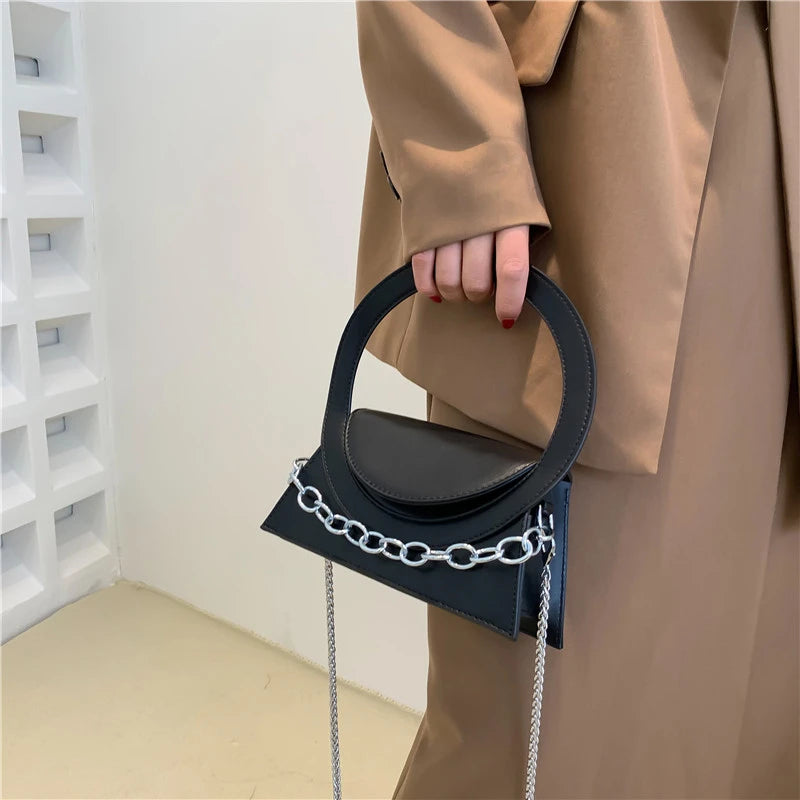 Women Handbags High Chains Shoulder Bags All-match PU Leather Messenger Bag