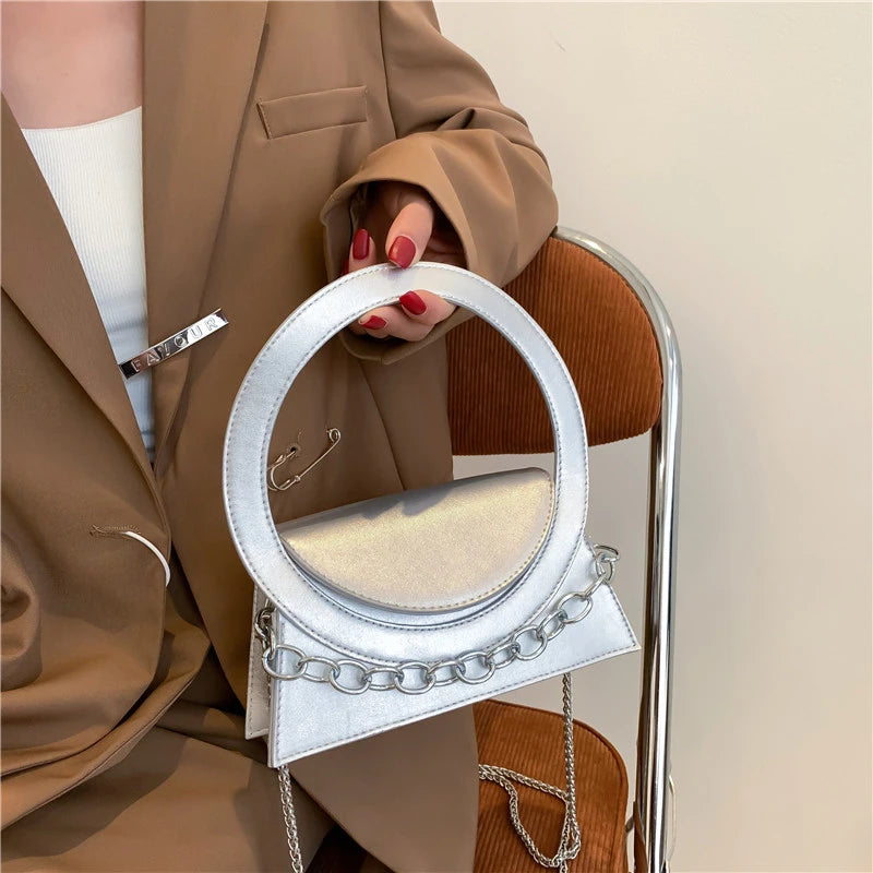 Women Handbags High Chains Shoulder Bags All-match PU Leather Messenger Bag