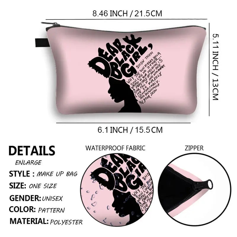 Latin America Girls Make Up Bags African Girls Printing Cosmetic Cases