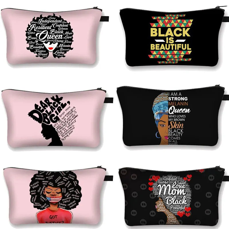 Latin America Girls Make Up Bags African Girls Printing Cosmetic Cases