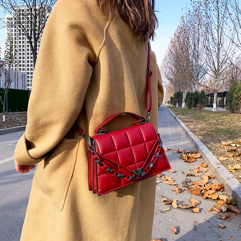 Lattice Women's Brandl Crossbody Bags PU Leather Shoulder Pack Handbags