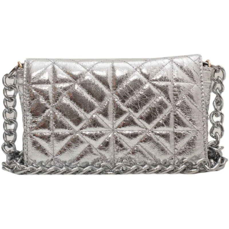Lattice Flap Crossbody Bag PU Leather Women's Handbag