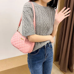 Lattice Pattern Shoulder Bags Women Soft Leather Handbags Ladies Hobos