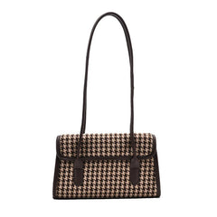 Lattice Pattern Small Shoulder Bag for Women Casual PU Leather Handbag