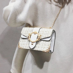 Lattice Wool Women Crossbody Bag Handbags Ladies Bags Retro Shoulder
