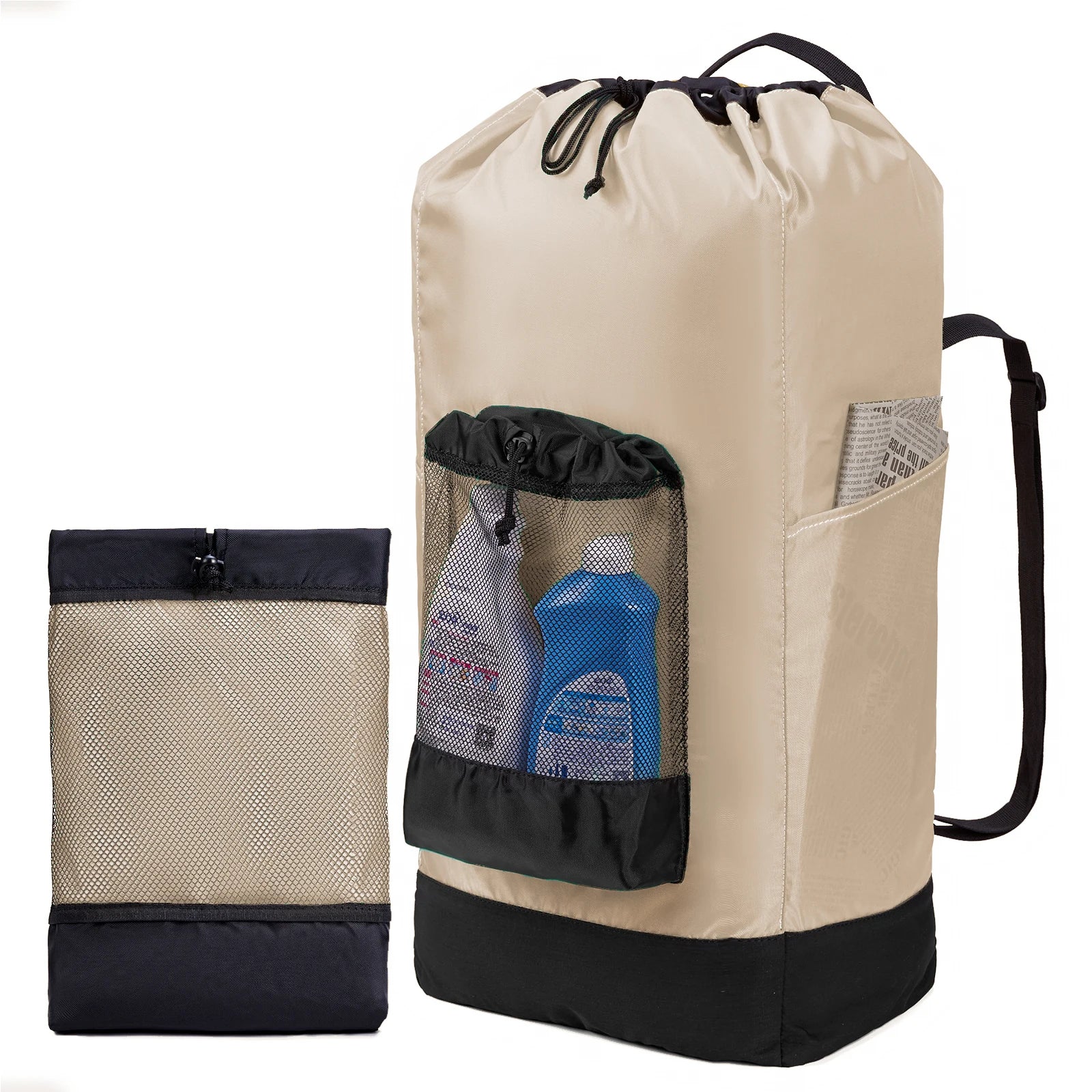 Laundry Backpack 60L Foldable Laundry Bag, Ideal for Dorms, Travel, Camping
