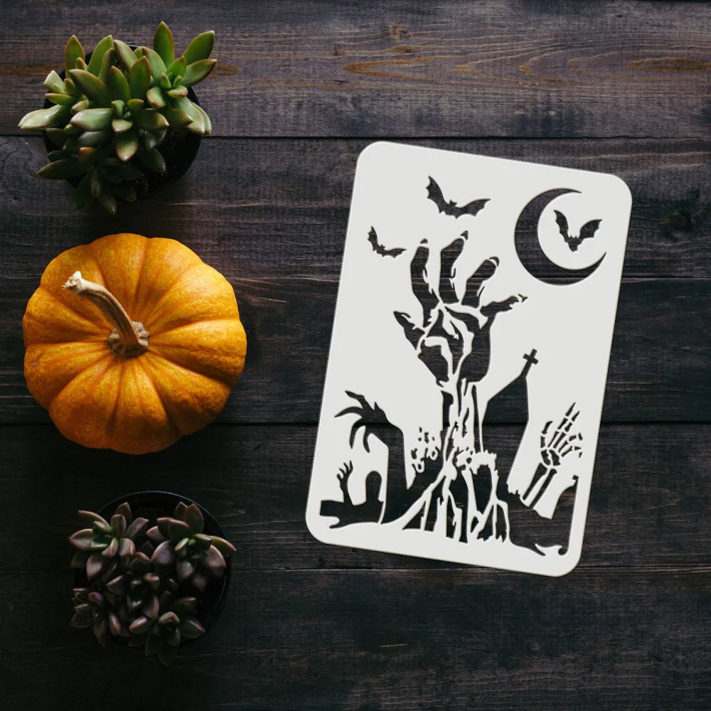 Layered Skull Stencil Reusable Skeleton Head Stencil Halloween Stencils