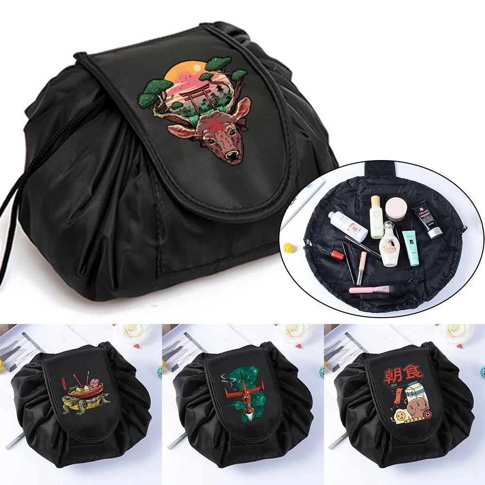 Japanese Print Makeup Bag Portable Travel Organizer