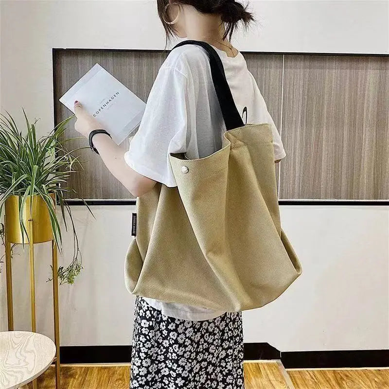 Japanese Art Canvas Shoulder Bag Big Capacity Casual Crossbody Bag