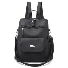 Vintage Leather Backpack Women Shoulder Bag School Girls Back Pack