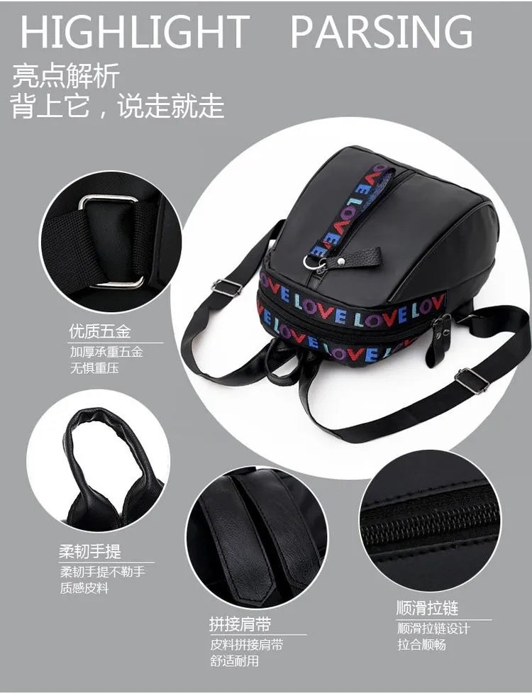 Leather Backpacks for Women School Bags Large Capacity Rucksack