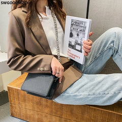 Leather Crossbody Bags for Women Chains Taschen Girls
