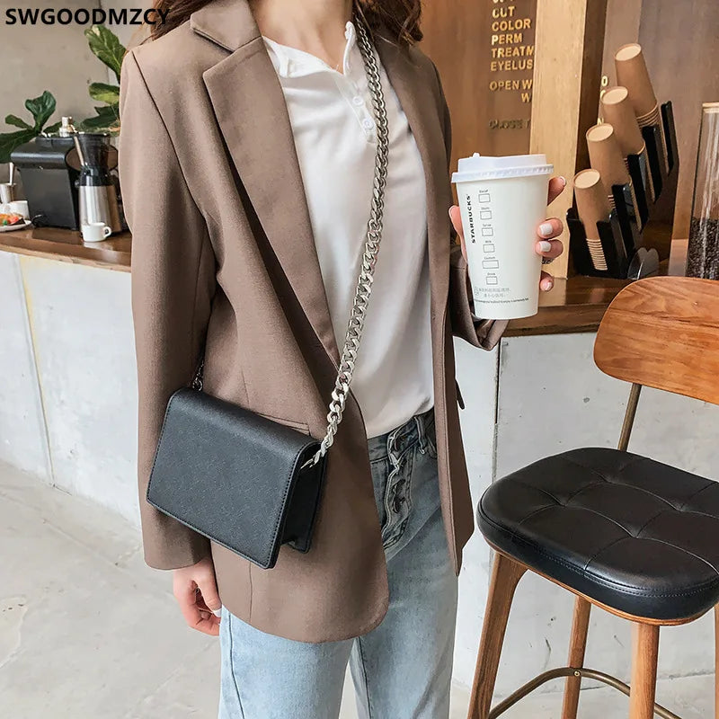 Leather Crossbody Bags for Women Chains Taschen Girls