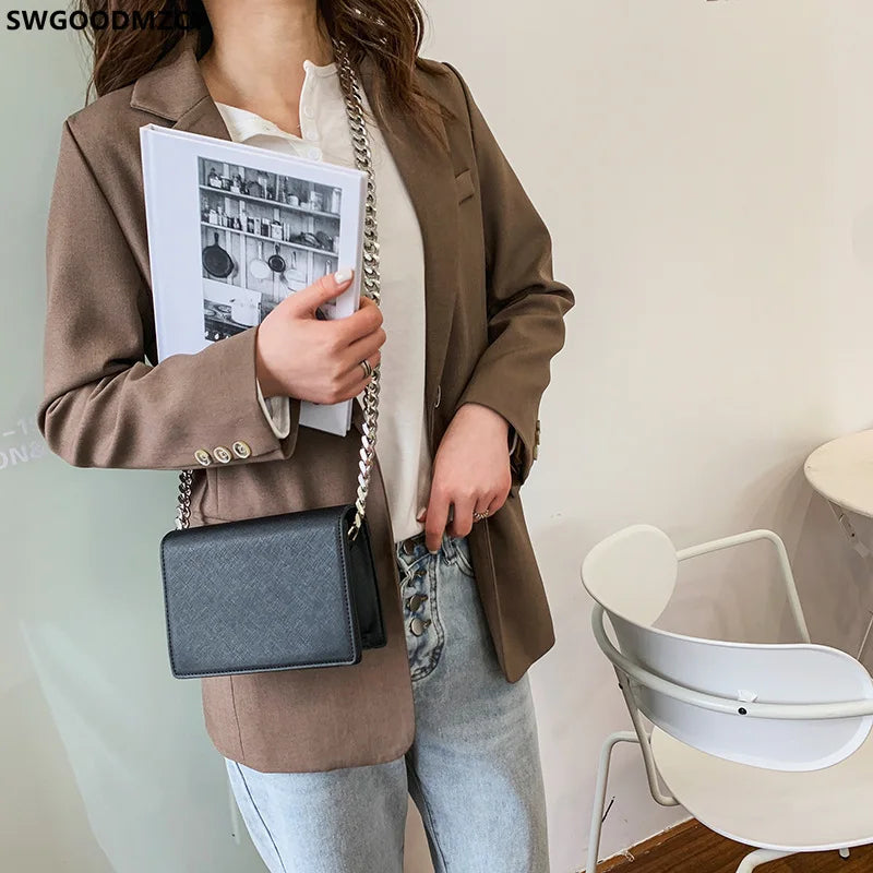 Leather Crossbody Bags for Women Chains Taschen Girls
