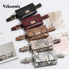 Leather Belt Bags Waist Pack Women Serpentine Bum Fanny Pack