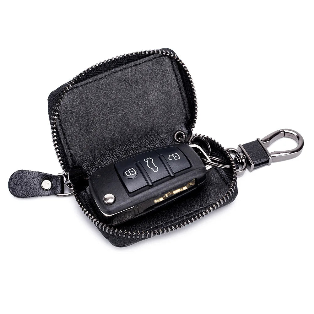 Leather Car Smart Key Wallet Men/Women Key Holder Housekeeper Keys Organizer