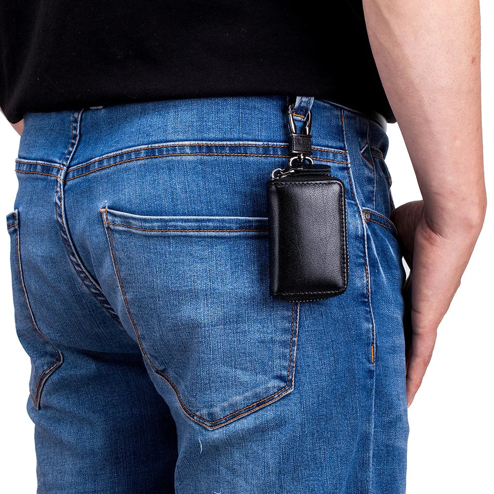 Leather Car Smart Key Wallet Men/Women Key Holder Housekeeper Keys Organizer