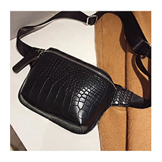 Leather Chest bag Fanny Pack Women Waist Bag Small Bum Waist Belt Bags
