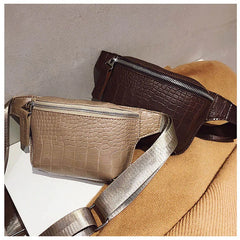 Leather Chest bag Fanny Pack Women Waist Bag Small Bum Waist Belt Bags