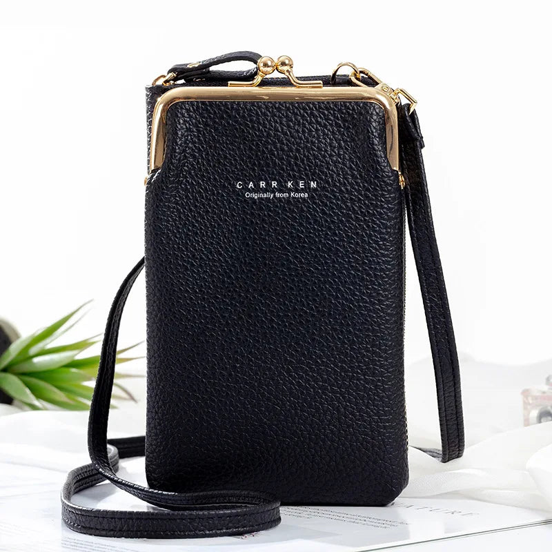 Matte Leather Crossbody Bag Small Mini Shoulder Messenger Clutch