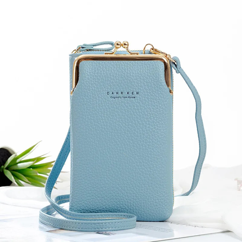Matte Leather Crossbody Bag Small Mini Shoulder Messenger Clutch