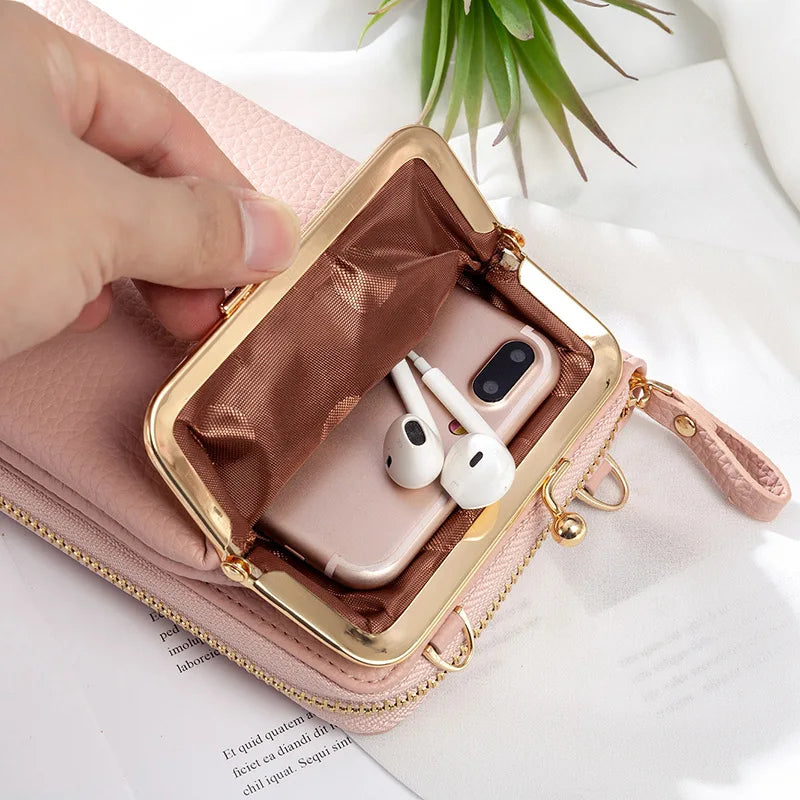 Matte Leather Crossbody Bag Small Mini Shoulder Messenger Clutch
