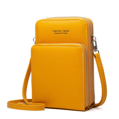 Women's Small Leather Crossbody Bag Zipper Clutch Purse