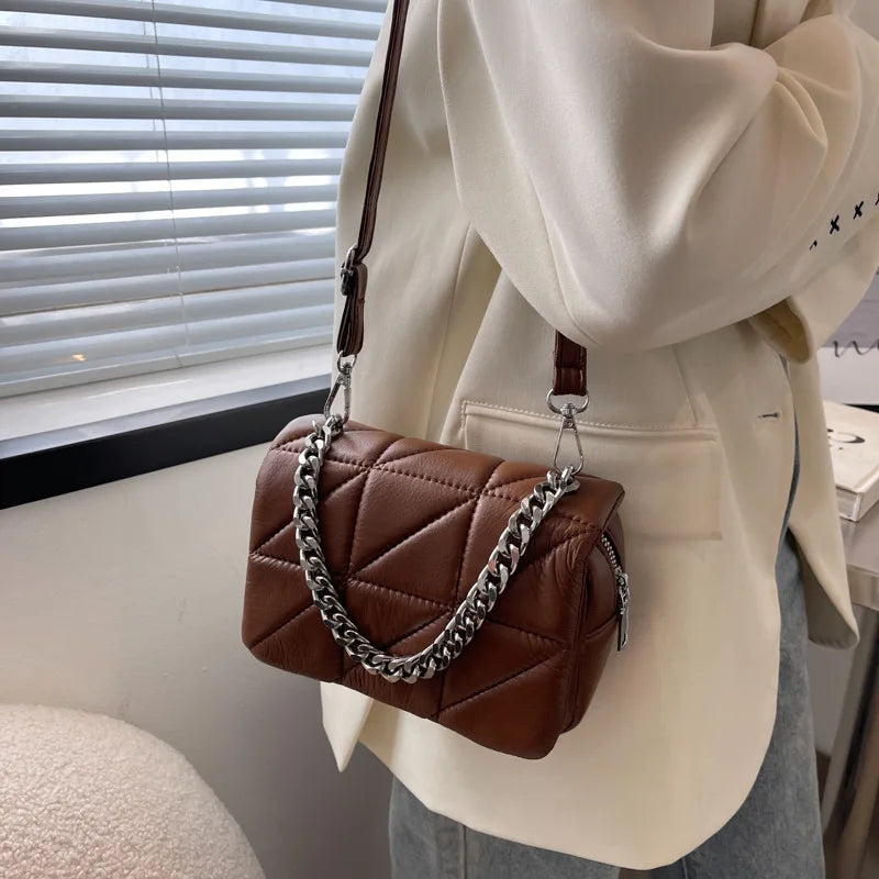 Pink Chain Shoulder Bag Mini Crossbody Purse for Women