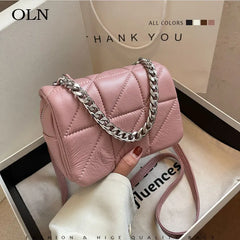Pink Chain Shoulder Bag Mini Crossbody Purse for Women