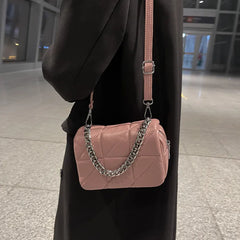 Pink Chain Shoulder Bag Mini Crossbody Purse for Women