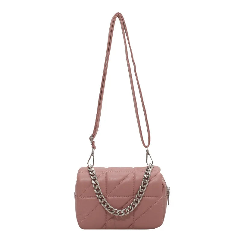 Pink Chain Shoulder Bag Mini Crossbody Purse for Women