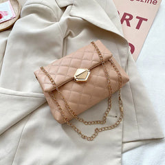 Leather Diamond Women Mini Crossbody Bag Single Chain Shoulder Purse