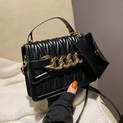 Purple Leather Crossbody Bag With Top Handle for Women