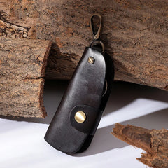 Men's Retro Leather Key Bag Waist Hanging Car Key Bag