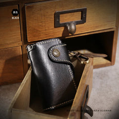 Vintage Leather Key Pouch Handwork Holder Key Wallet