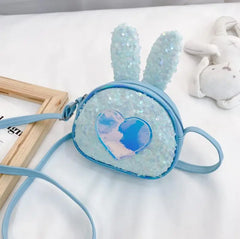 Sequined Rabbit Shoulder Bag Heart Pattern