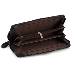 Sheepskin Long Wallet Clutch Bag Men's Women's Large Capacity