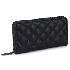 Sheepskin Long Wallet Clutch Bag Men's Women's Large Capacity